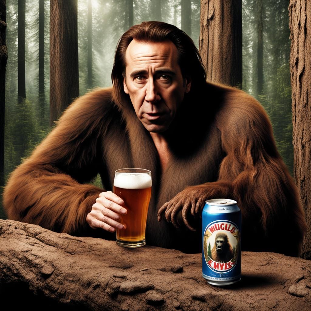 Nicholas Cage and Bigfoot Share a Beer