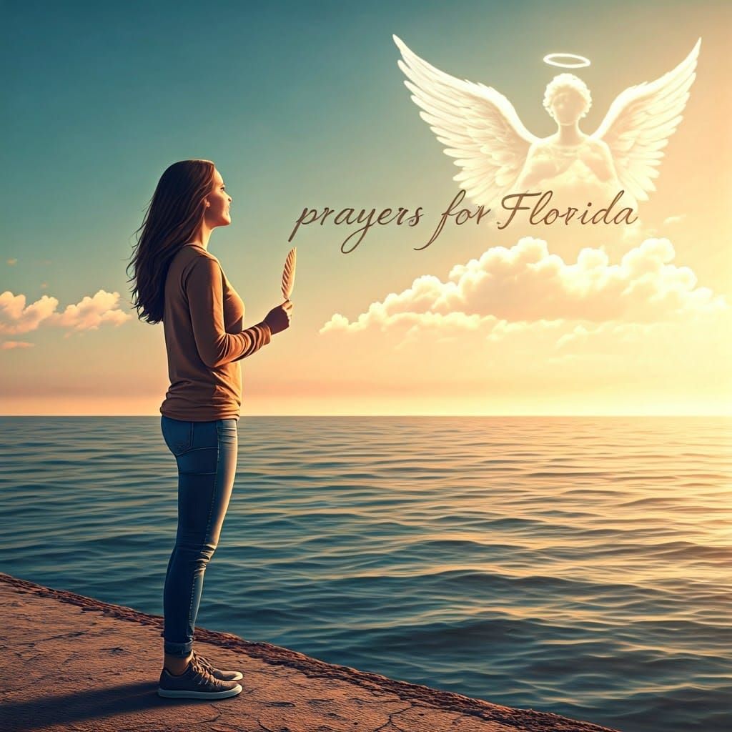 An image of Florida's West Coast write " prayers for Florida...