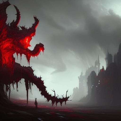 Nightmare Monster in Dark Fantasy Concept Art