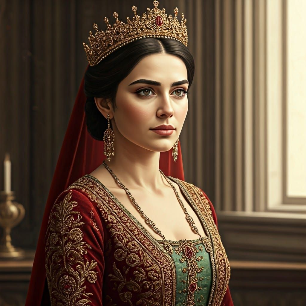 Elegant Royal Princess in Opulent Attire