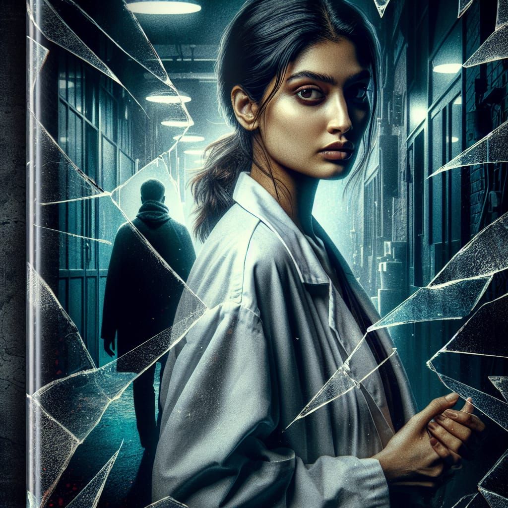 Dark Film Noir Book Cover: Shattered Glass, Mystery and Susp...