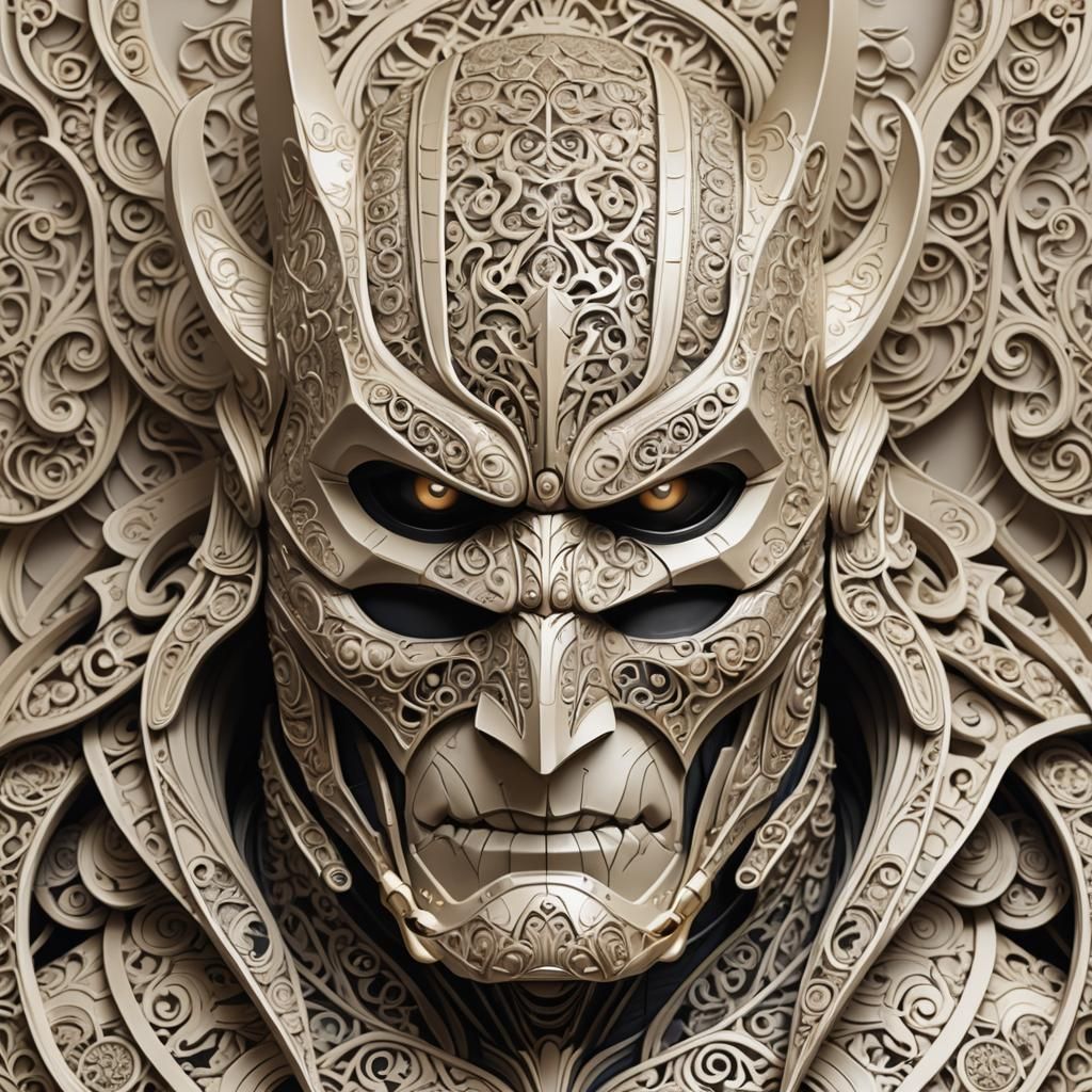 realistic batman oni mask samurai