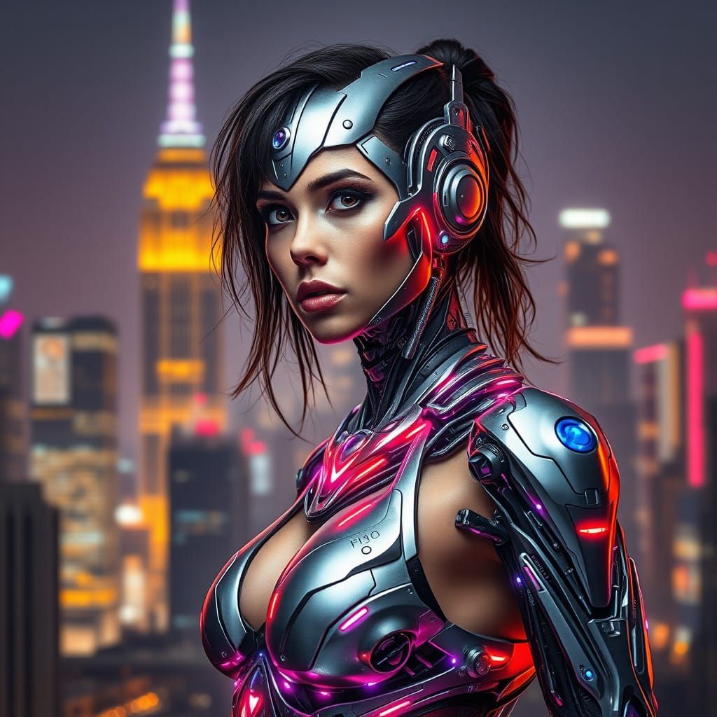 Cybernetic Goddess Transcends Humanity in Hyperrealistic Por...