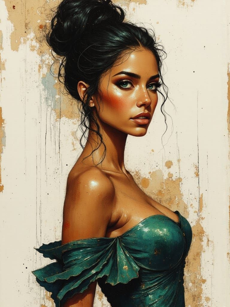 Latina Goddess of Beauty in High Fashion Portrait