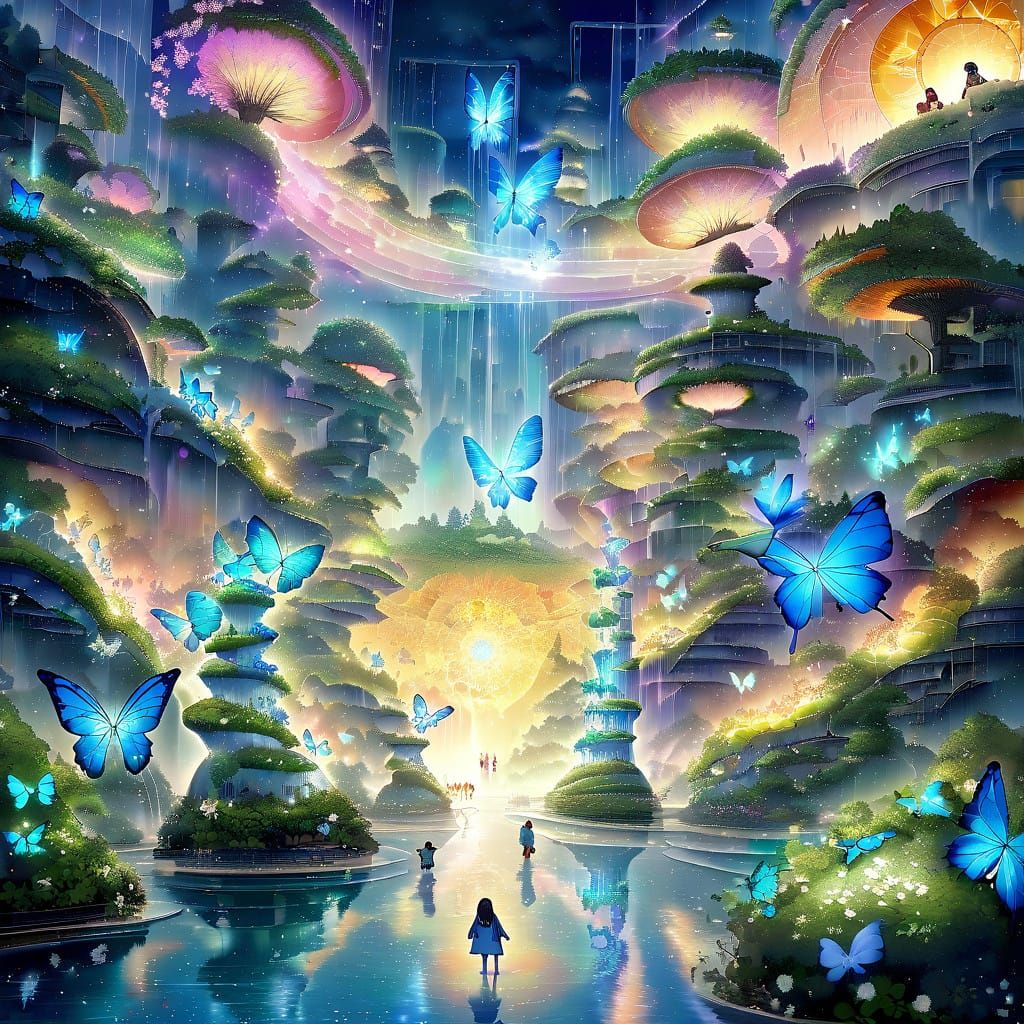 Utopian Cityscape in Harmony with Nature