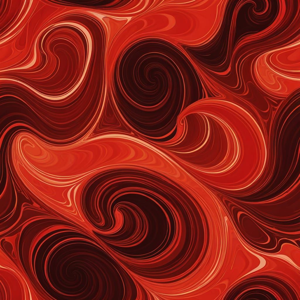 Vibrant Red Swirls in a Dynamic Composition