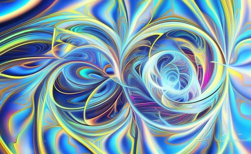 Colorful Abstract Fractal in 3D Digital Art Style