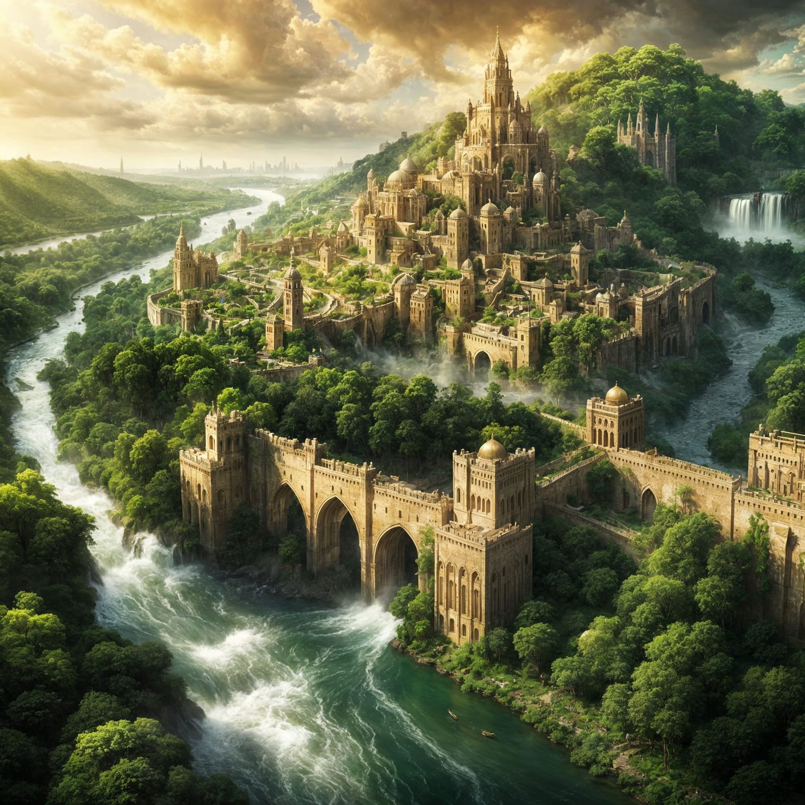 The Great New Jerusalem: Golden City Digital Painting