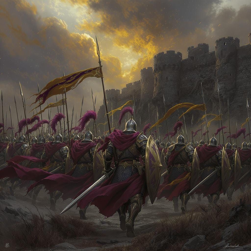 Landsknecht Journey to Santo Angelo: Dark Fantasy Art