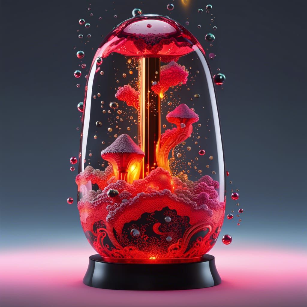 Volcanic Lava Lamp in Rococo 3D Art
