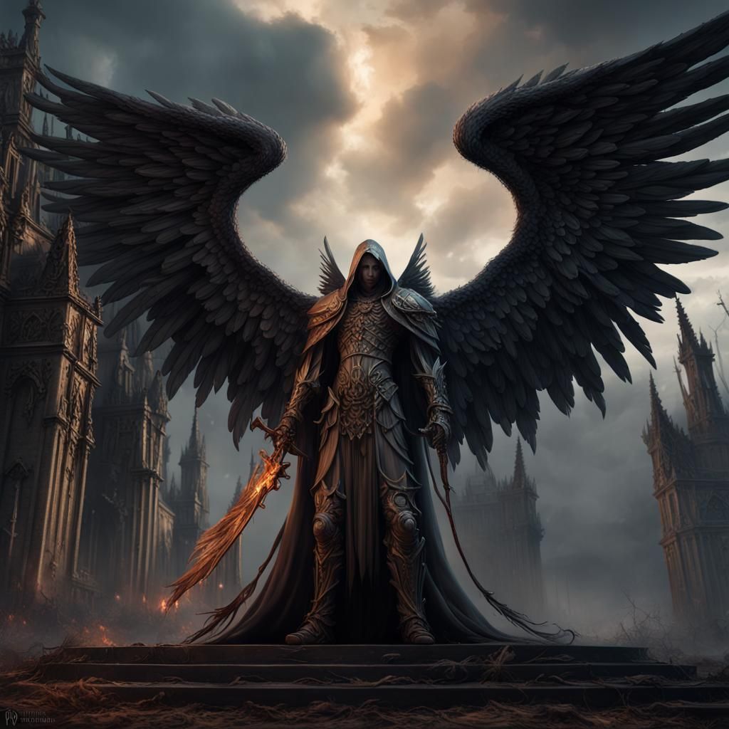 Detailed Angel of Death Matte Painting