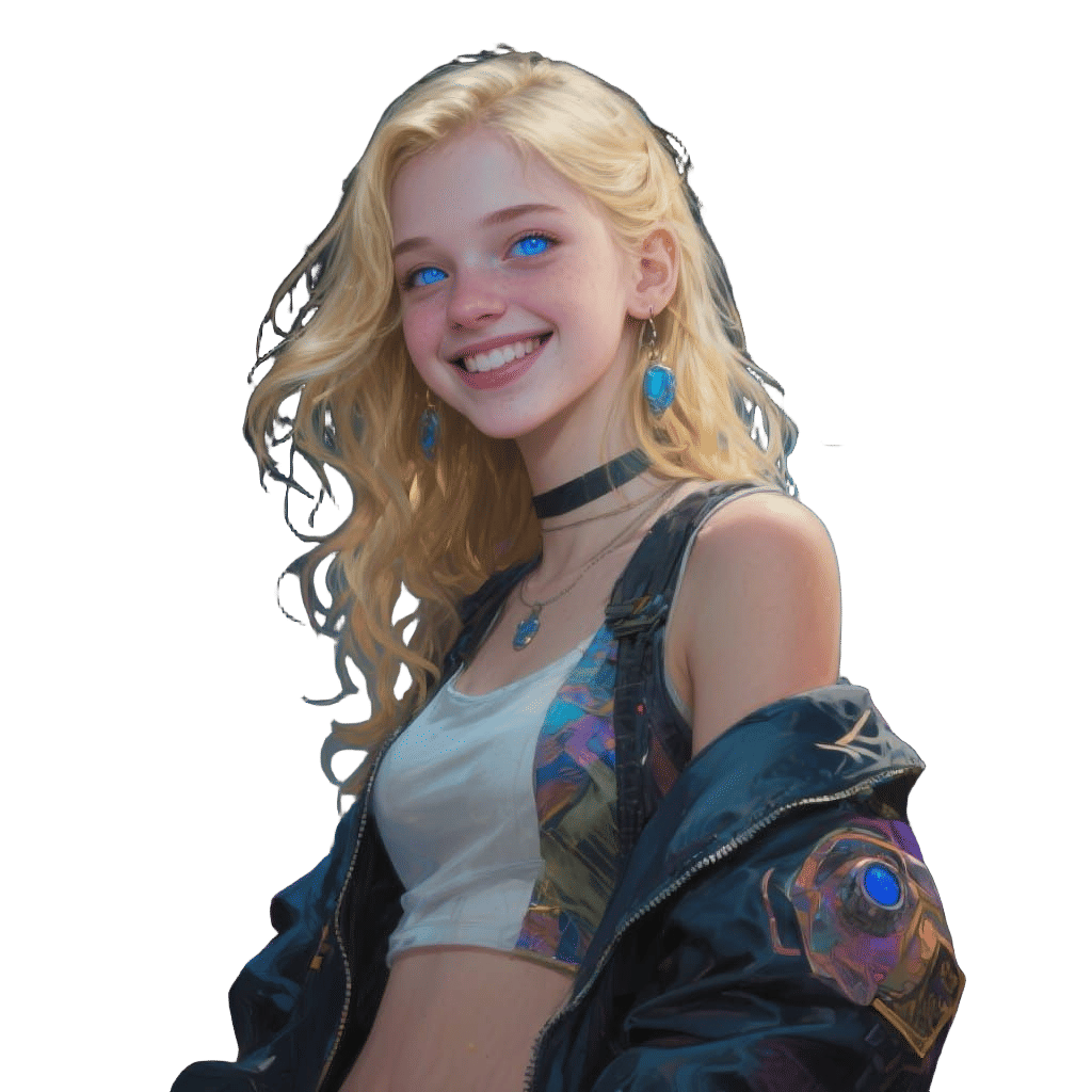 Attractive Blonde Female Character in Detailed Matte Paintin...