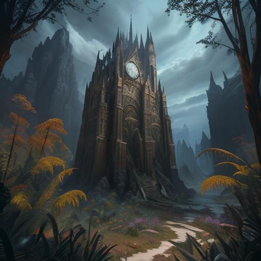 Young Wizard Lost in Time: Detailed Matte Painting