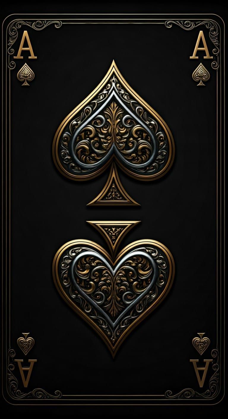 Regal Metallic Ace of Spades Playing Card