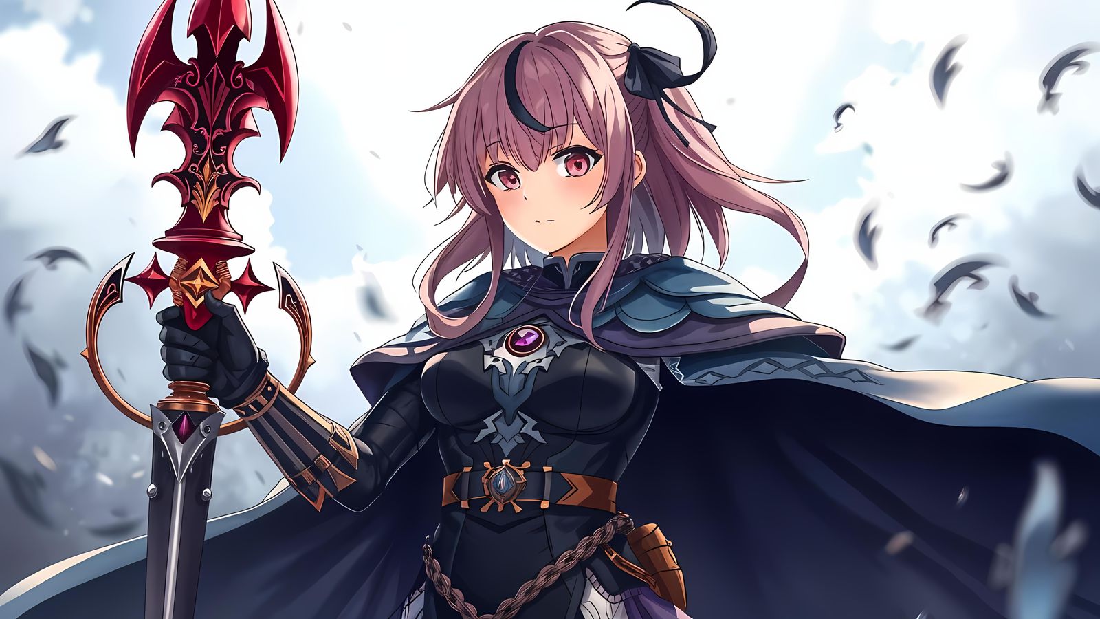 Anime Dark Knight Claymore Girl in Final Fantasy Style