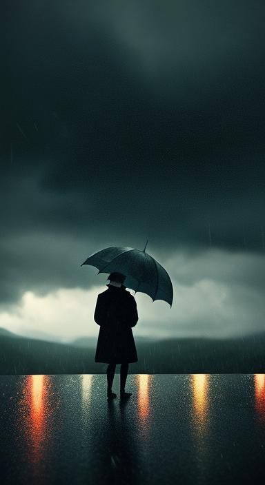 Cute Cartoon Florian Enjoying the Rain