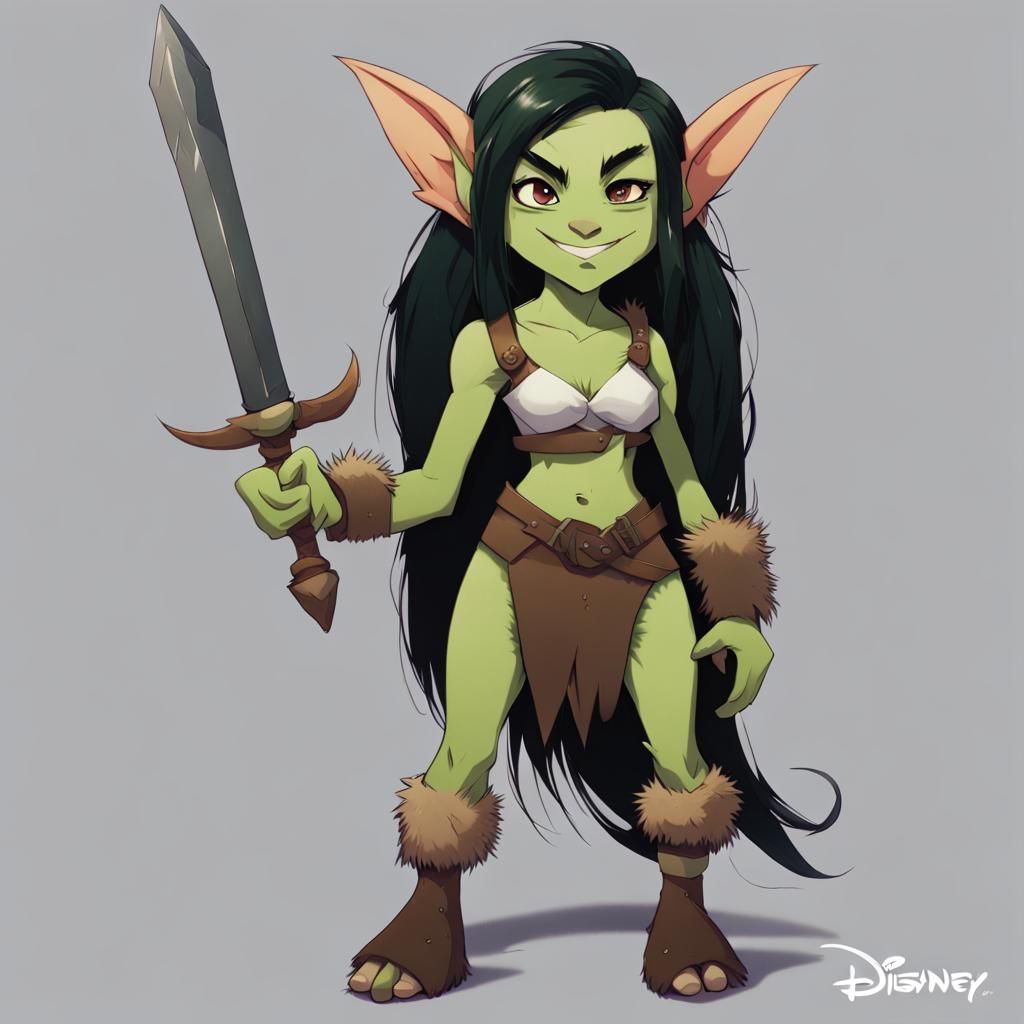 Cute Anime Goblin Barbarian in 3D Digital Art
