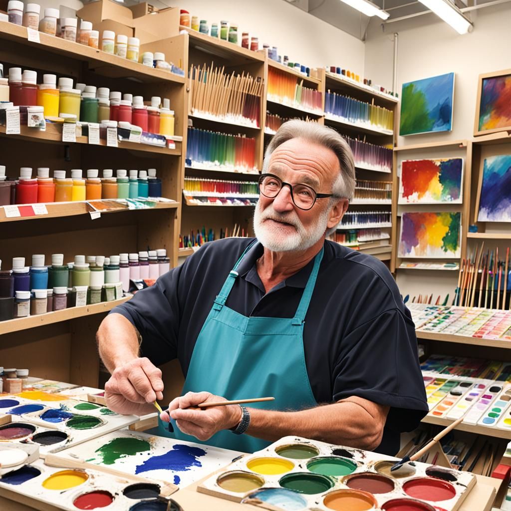 Robin Williams as an art teacher