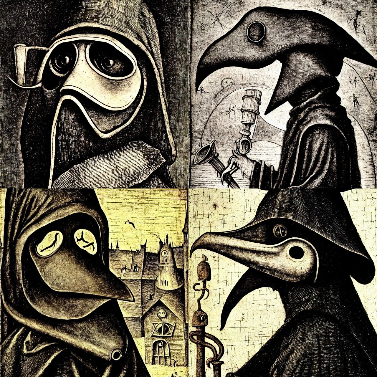Plague Doctor in Hieronymus Bosch Style