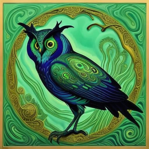 Owl Portrait in Tang Yau Hoong Style