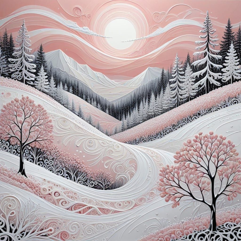 Winter Zentangle in Soft Pastels