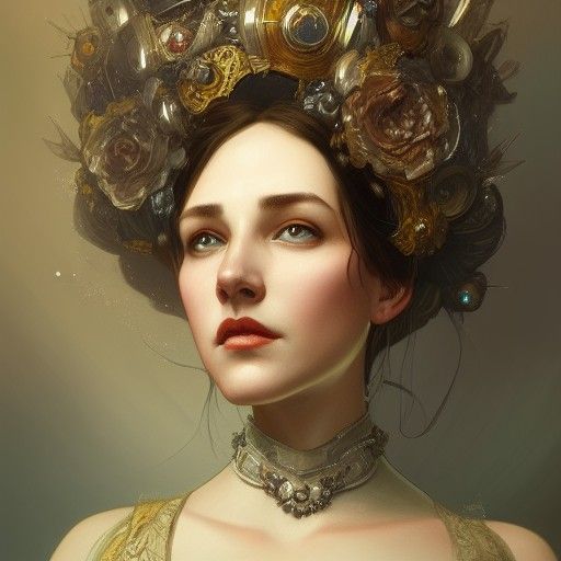Victorian Queen Portrait in Hyperdetailed Style