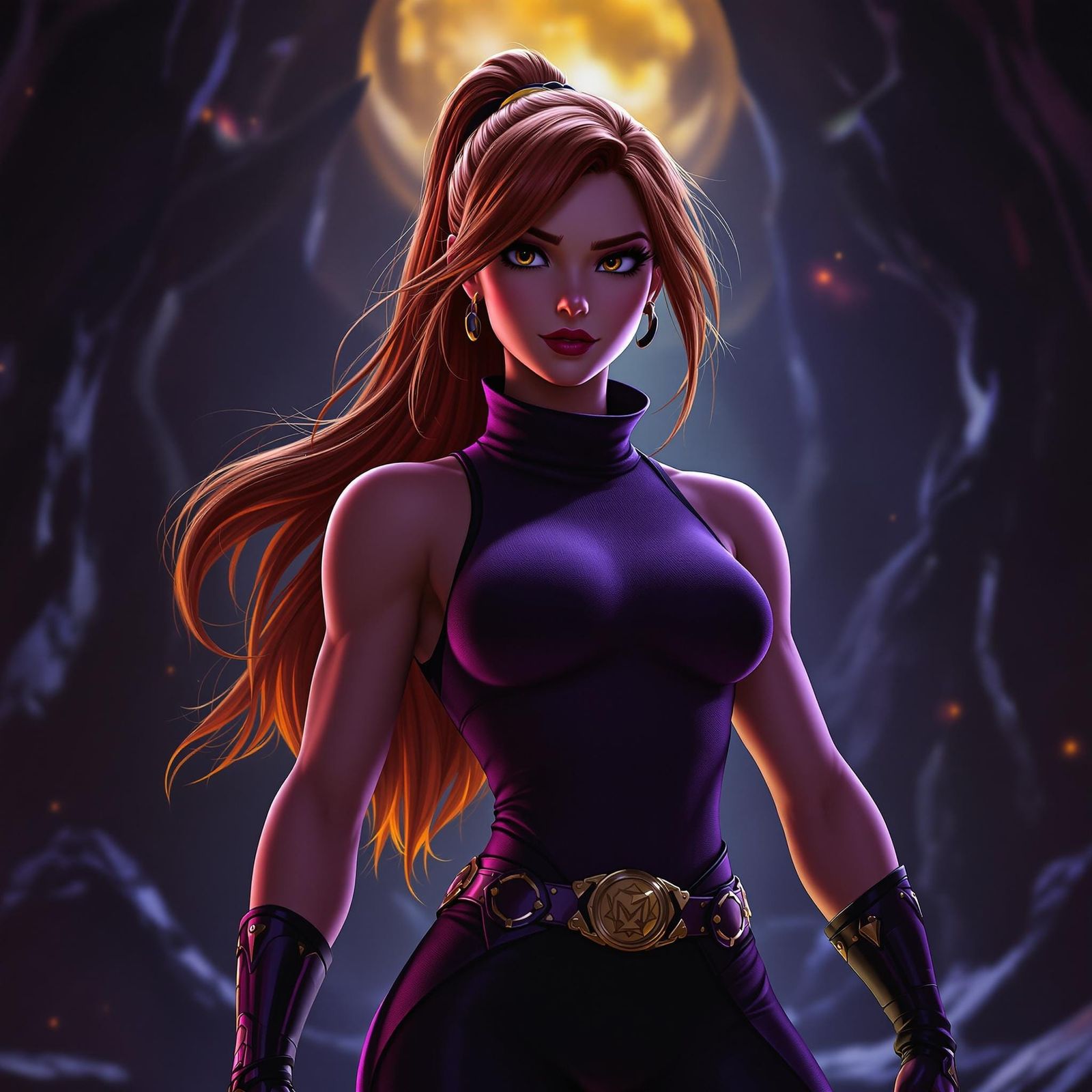 Heroic Kim Possible in Dark Fantasy Style