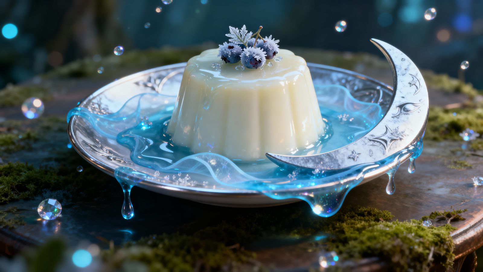 Ethereal Moon Flan with Frostberry Veil