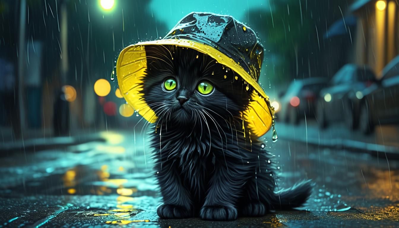Black Cat in the Rain