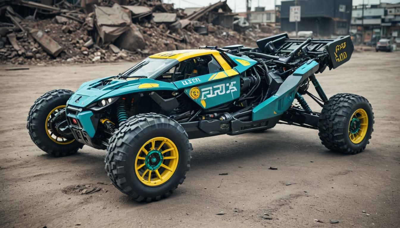 Cyberpunk Buggy with Japanese Logos
