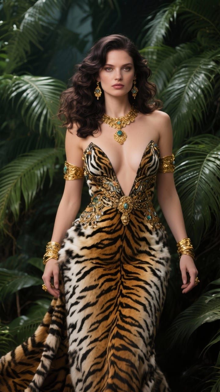 Sauvanne, The Tiger Woman Deity, French Woman in Tiger Gown