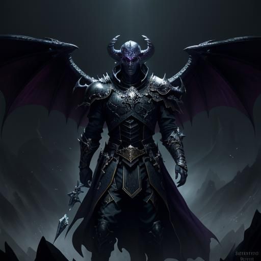 Dragon-Winged Overlord in Dark Fantasy Concept Art