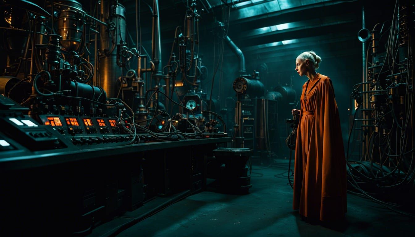 Tilda Swinton as Nosferatu in Giger-esque Lab