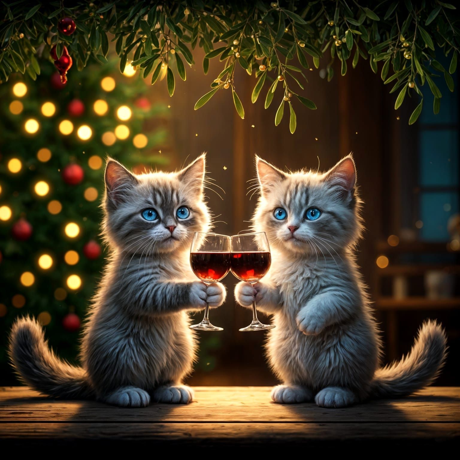 Furry Christmas Companions Cheers to the Season in Whimsical...