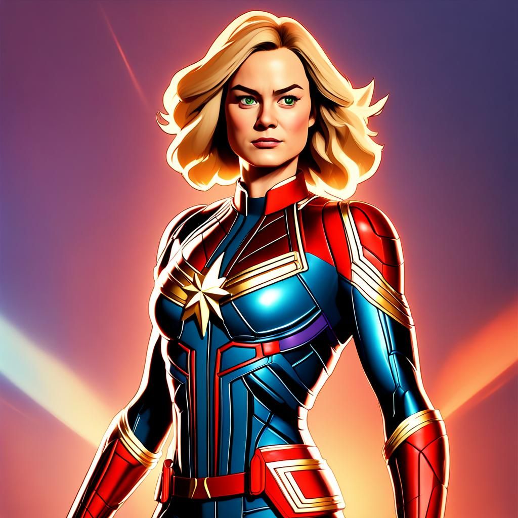 Captain Marvel: Pixar-Style 3D Digital Art