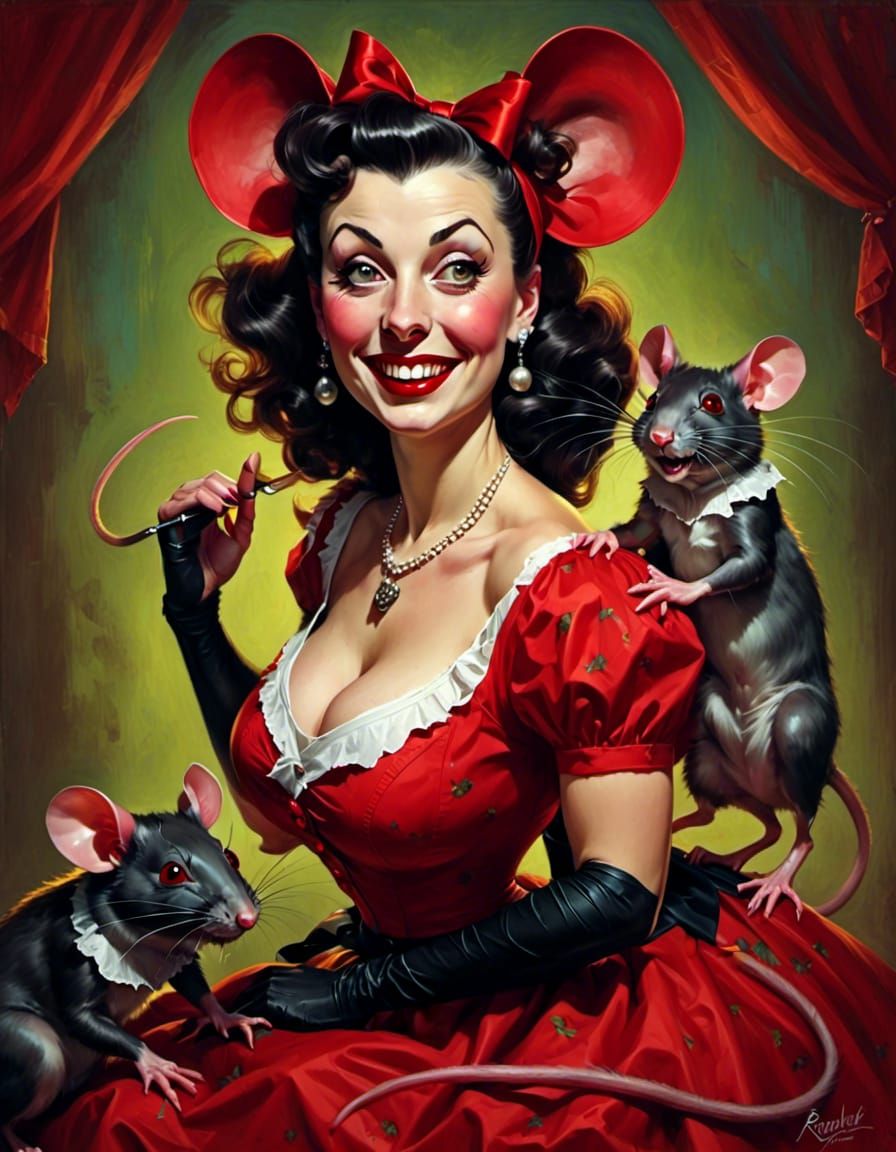 rat lady pinup