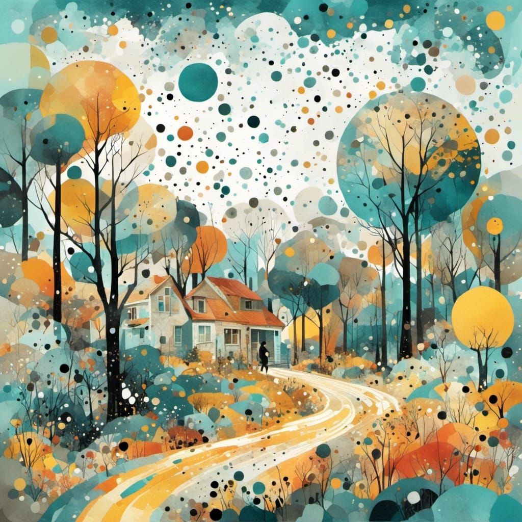 Impressionist Gouache Painting With Thick Brushstrokes