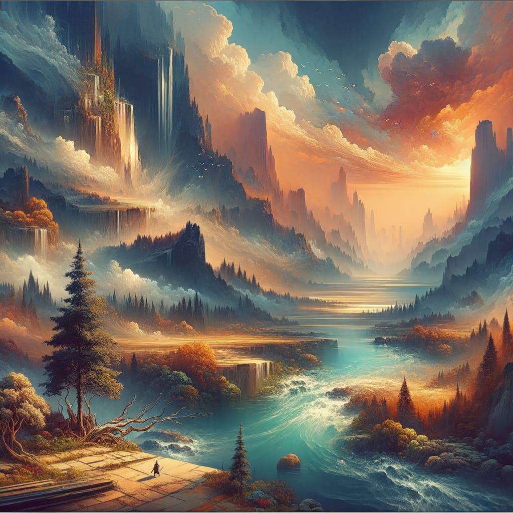 Epic Fantasy Landscape Art: Early 20th Century Style