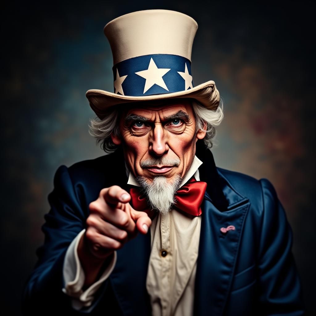 Uncle Sam Portrait in High Resolution Studio Lighting