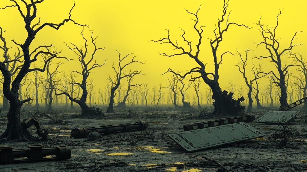 Barren Wasteland Devastated by Acid Rain