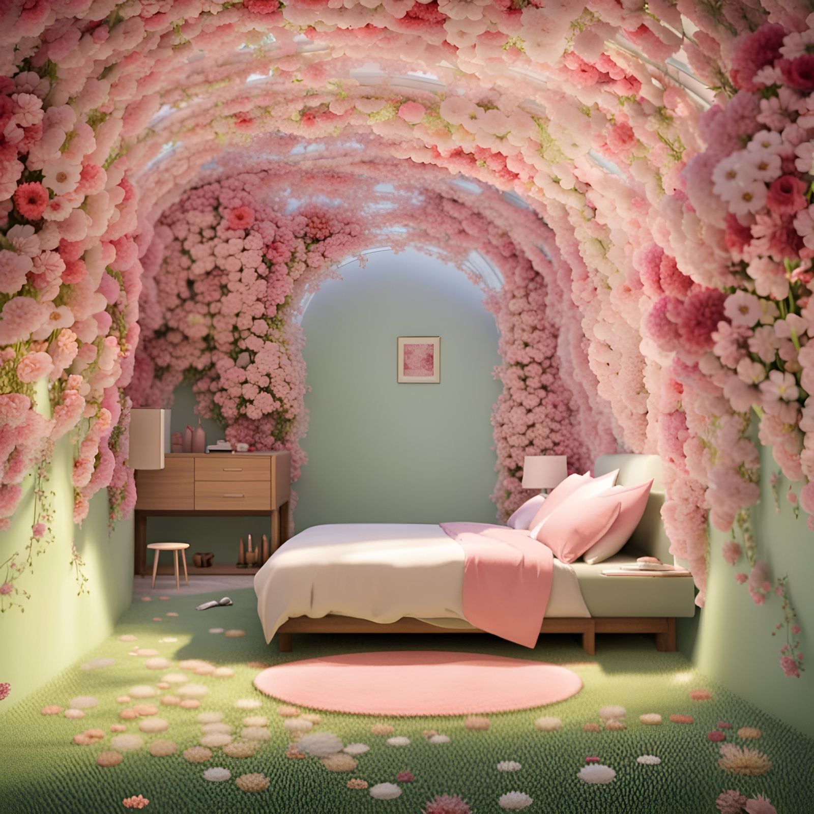 Bedroom Amidst Flower Meadow