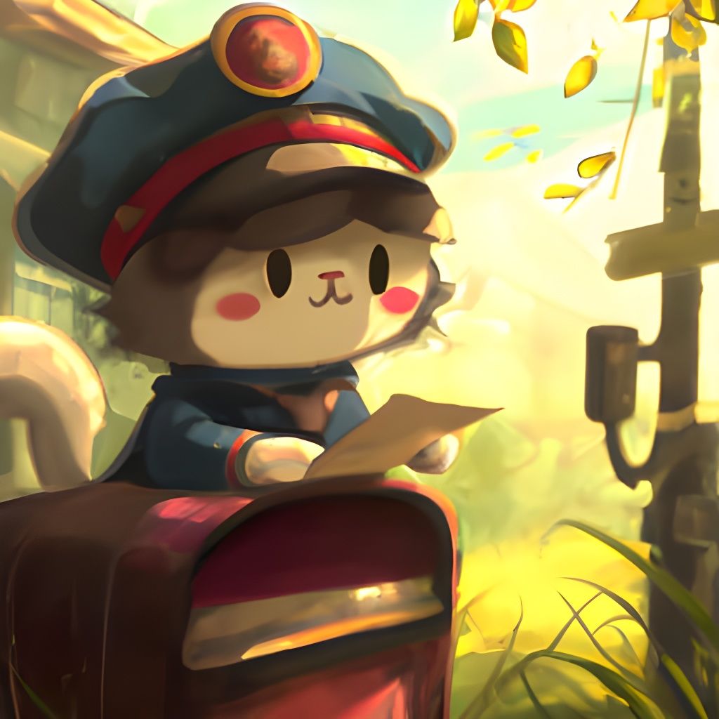 Cat Postman in Studio Ghibli Anime Style