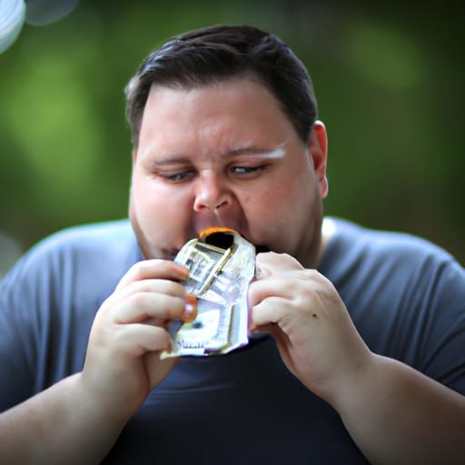 Man Eats Dollar Bills: Professional Photography