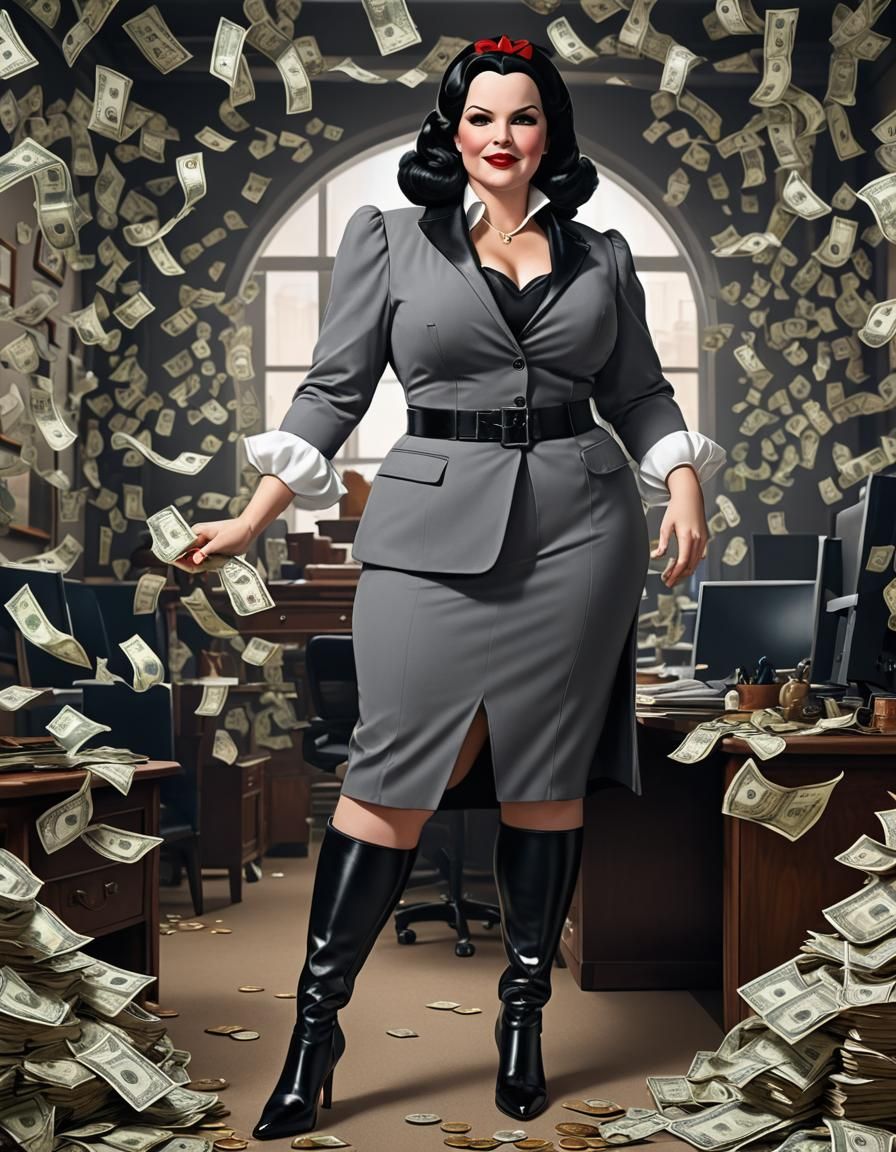 Evil Snow White in Business Suit, Pop Art Style