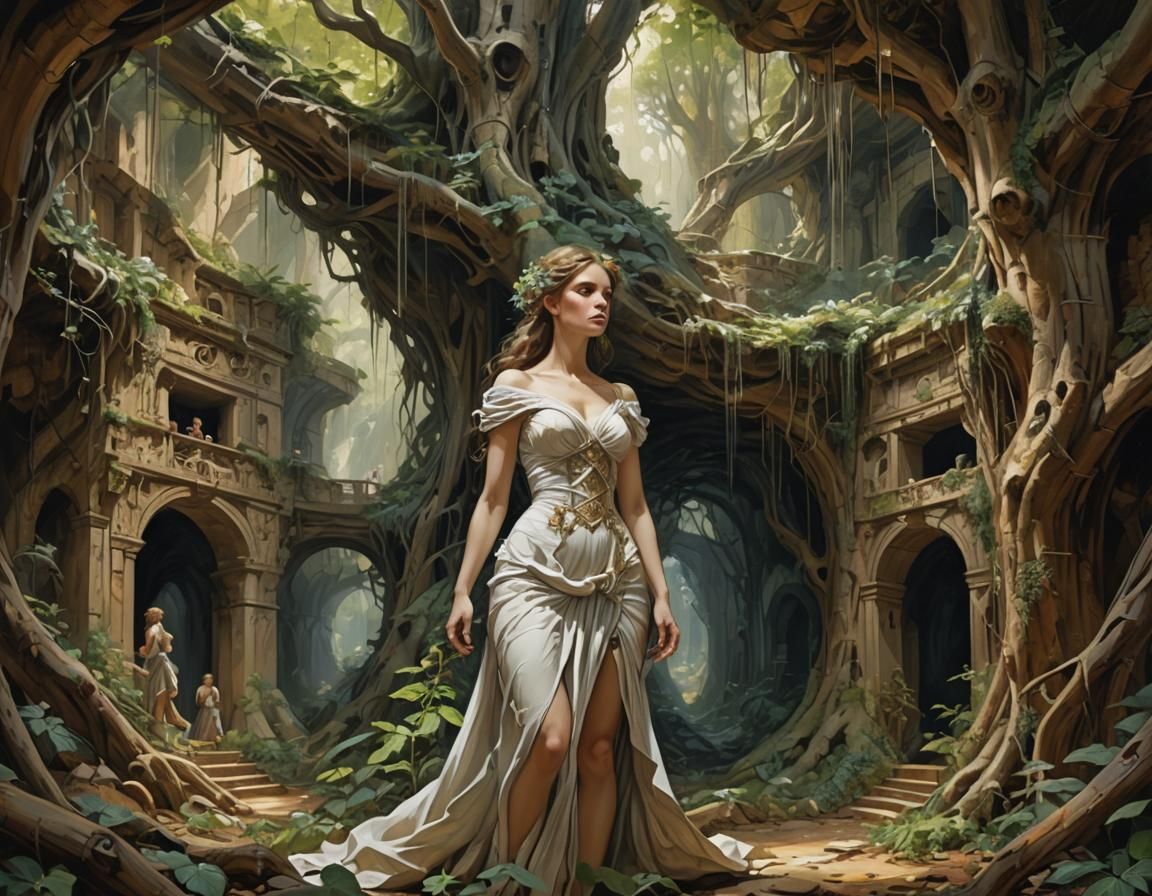 Fantasy Maze Beneath Petrified Eucalyptus Tree