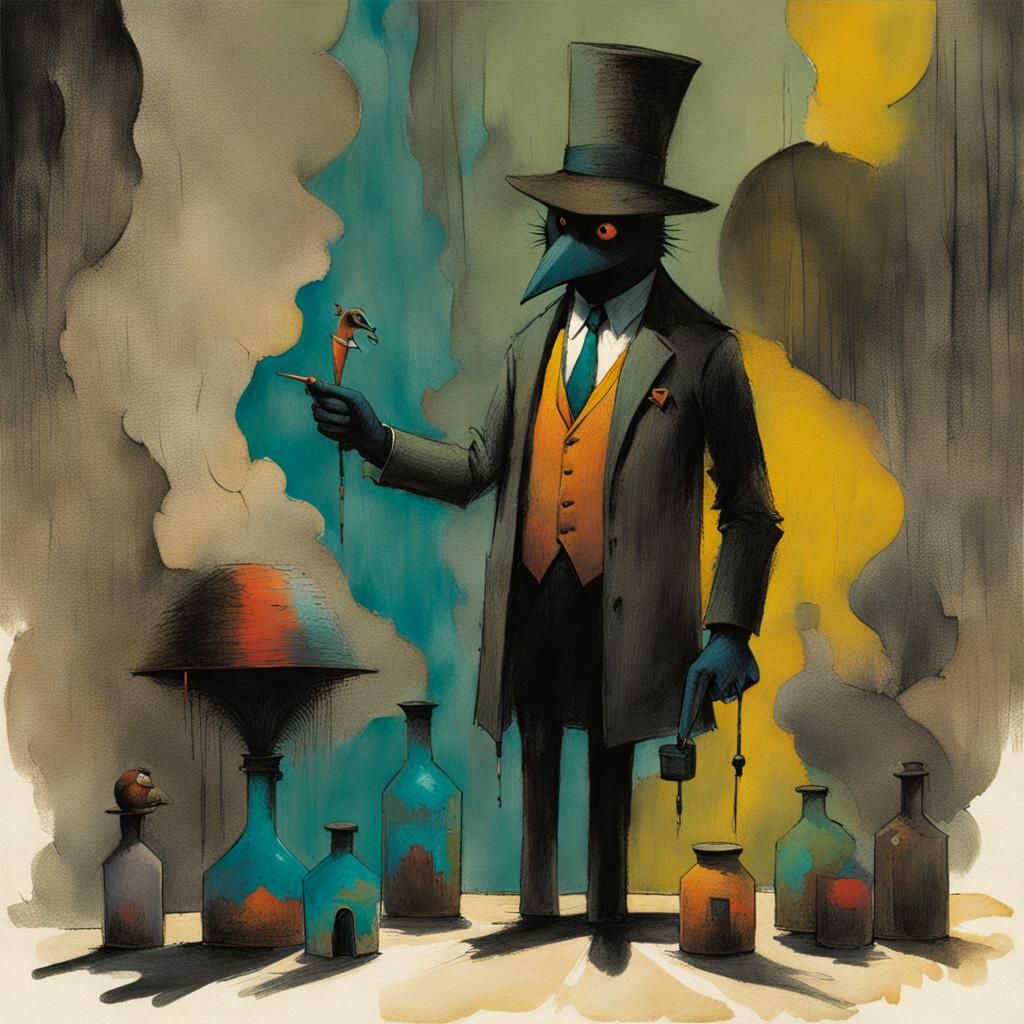 Shadowy Attorney in Brushed Charcoal Style