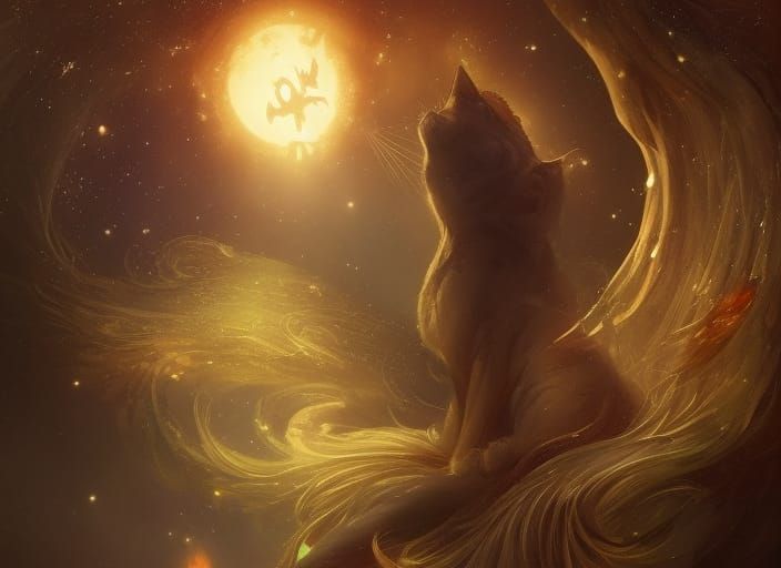 Mystical Cat Divinity in Hyperdetailed Lighting