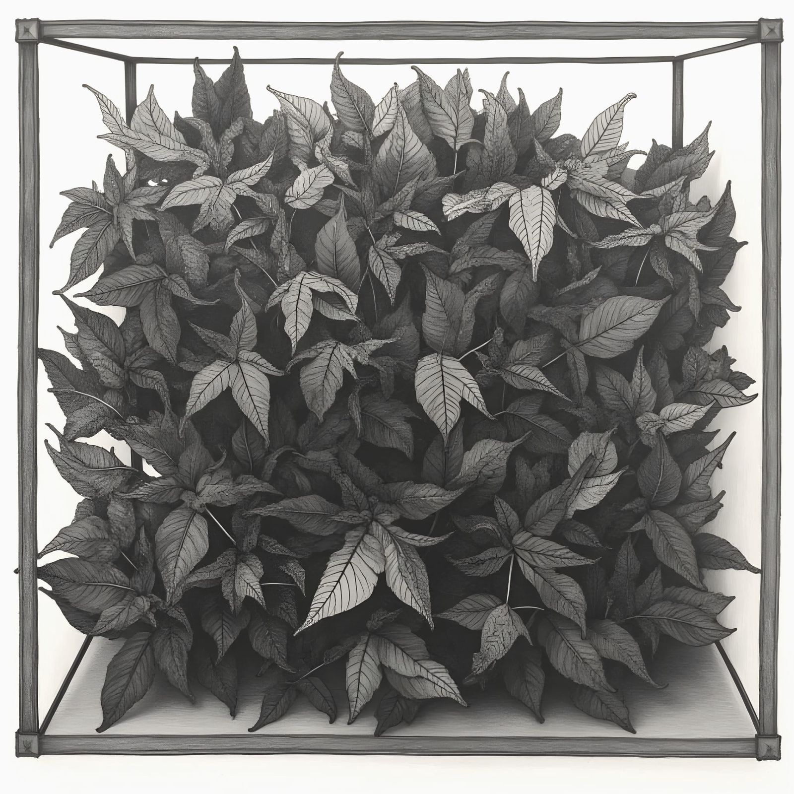 Black and White Cubist Leaf Cubes