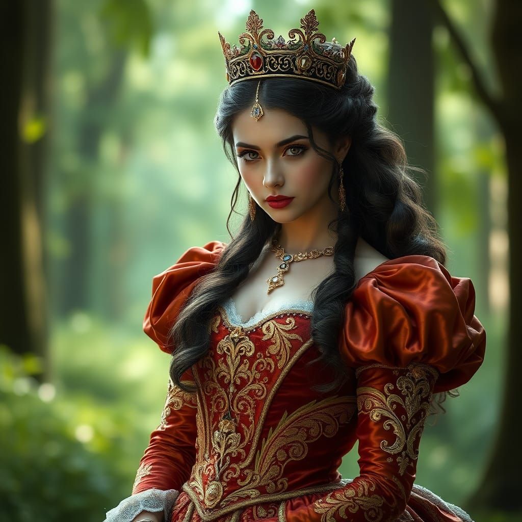 Ornate Princess in Forest: Digital Painting