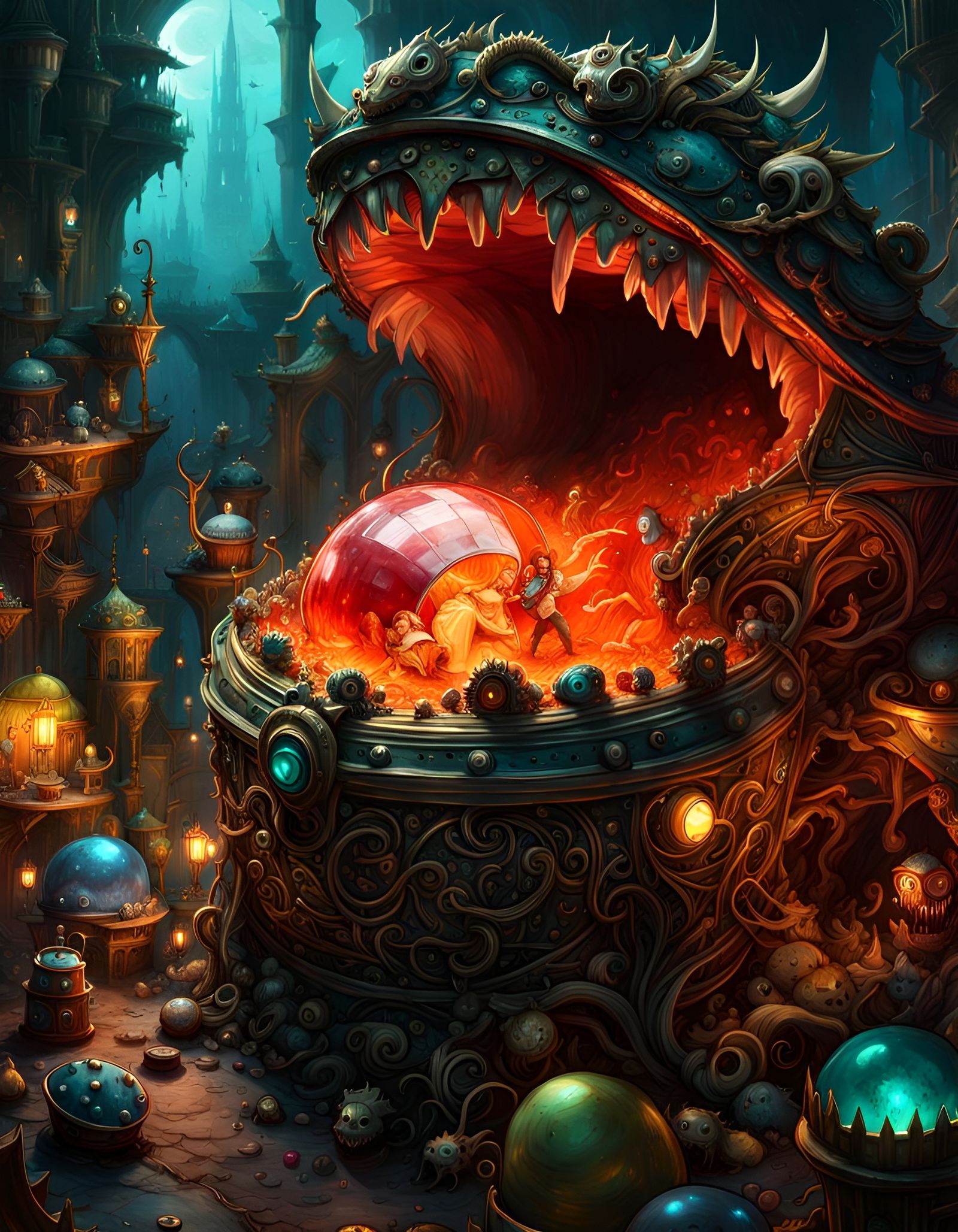 Glowing Treasure Hoard in Monster Mouth